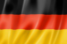 Germany flag, three dimensional render, satin texture